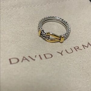 David Yurman Sterling Cable Ring with Gold Accent